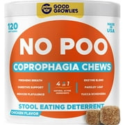 Chew No Poo - Coprophagia Treatment for Dogs - Prevent Dog Poop Eating - Natural Stool Eating Deterrent + Breath Aid - Probiotics & Digestive Enzymes - Boosts Gut Health - Made in USA - 120 ct