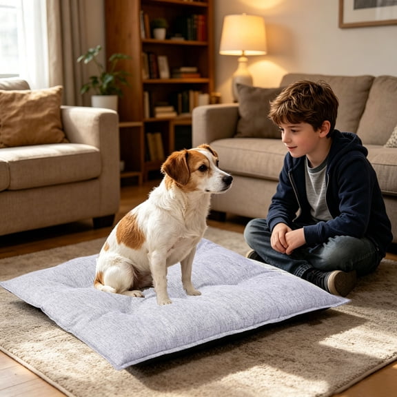 Chew Proof Dog Bed Crate Mat, Washable Reinforced Pet Kennel Pad, For Small Dogs Cats Indoor Cage Bed(Light Gray)