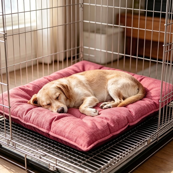 Chew Proof Dog Bed for Crate Indestructible Kennel Mat with Reinforced Corners Washable Pad for Small Dogs 17.7x13.8 Inches