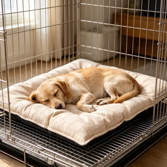 Chew Proof Dog Bed for Crate Indestructible Kennel Mat with Reinforced Corners Washable Pad for Small Dogs 17.7x13.8 Inches