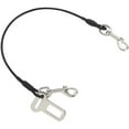 thumbnail image 1 of Chew Proof Dog Car Seatbelt Safety Restraint Pet No-Chew Tether Cable Stainless Steel Leash Puppy Vehicle Seat Belt Strap with Double Clip and Latch Attachment (S Size,24 inch), 1 of 3