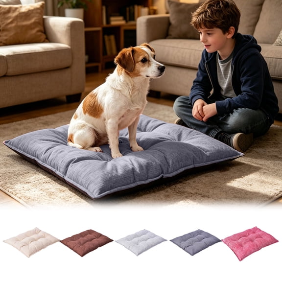 Chew Proof Dog Crate Mat Reinforced Corner Indestructible Polyester Kennel Pad Washable Soft Sleeping Bed for Small Pets 17.72"×13.78"