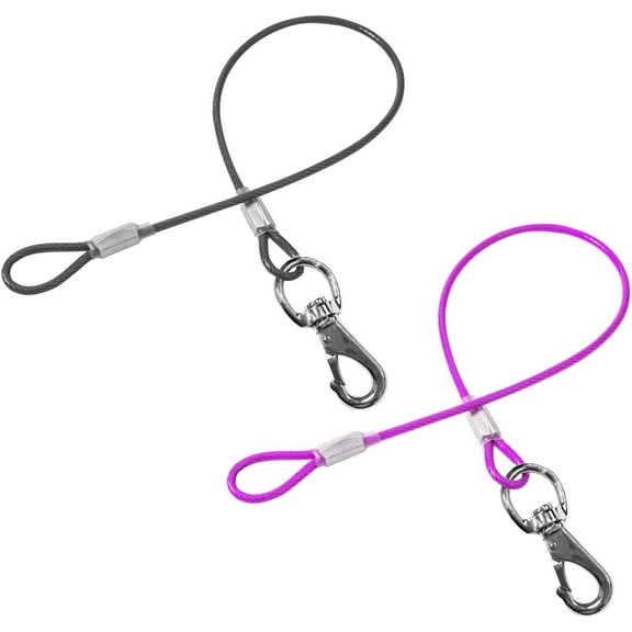 Mi PupJoy Chew Proof Dog Leash - 2Pack Metal Cable Lead,No Tangle Multiple Leashes for Small and Medium Dogs- Heavy Duty Lead Extender for Collars & Harnesses