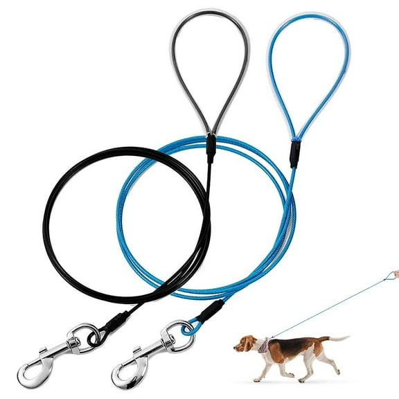 Chew Proof Dog Leash,6Ft Metal Cable Lead,Heavy Duty Leash Made of Coated Wire