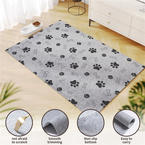 Chew Proof Dog Mat,Indestructible Crate Liner with Reinforced Stitching,Super Absorbent Reusable Dog Puppy Pee Pads for Training,Feeding and Waterproof mat,Mat for Under Dog Crate,M