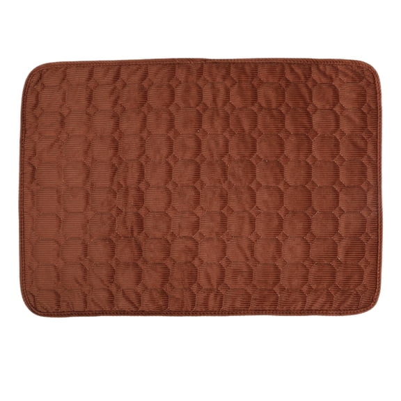 Chew Resistant Dog Bed for Crate, Washable Brown Corduroy Pet Bed Mat for Indoor and Outdoor Use, Non Slip Pad for Cats and Dogs