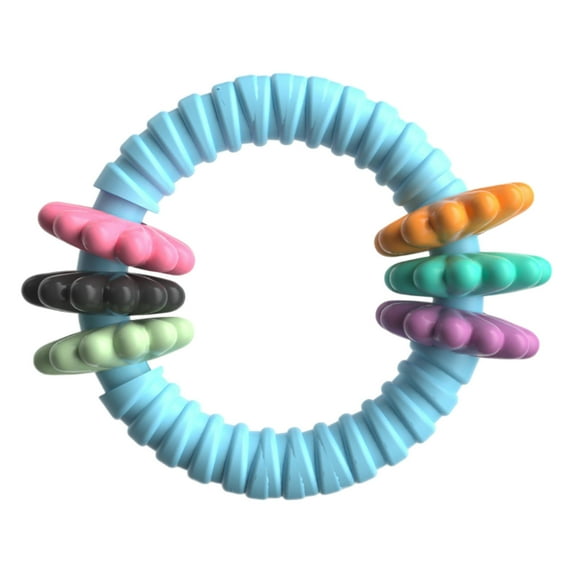 Chew Rings for Aggressive Chewers Large Breed Dogs Tough Rubber Chew_To-y Durable Teething Puppy Teether for Outdoor Play Training Gift,A-Blue