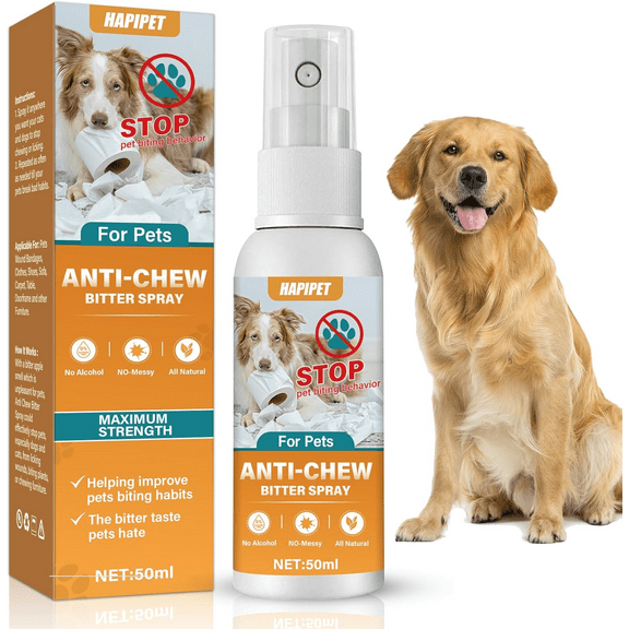No Chew Spray for Dogs, Bitter Apple Spray for Dogs to Stop Chewing, Dog Deterrent Spray for Furniture Protection, Anti Marking, Anti-Scratch, 1.7 Fl.OZ
