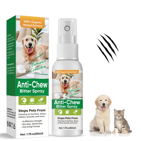 No Chew Spray for Dogs, Bitter Apple Spray for Dogs to Stop Chewing Licking, Bitter Apple Spray for Dogs Bitter, Cats and Dogs Training Spray Behavior Aids, Stop Destructive Chewing Licking