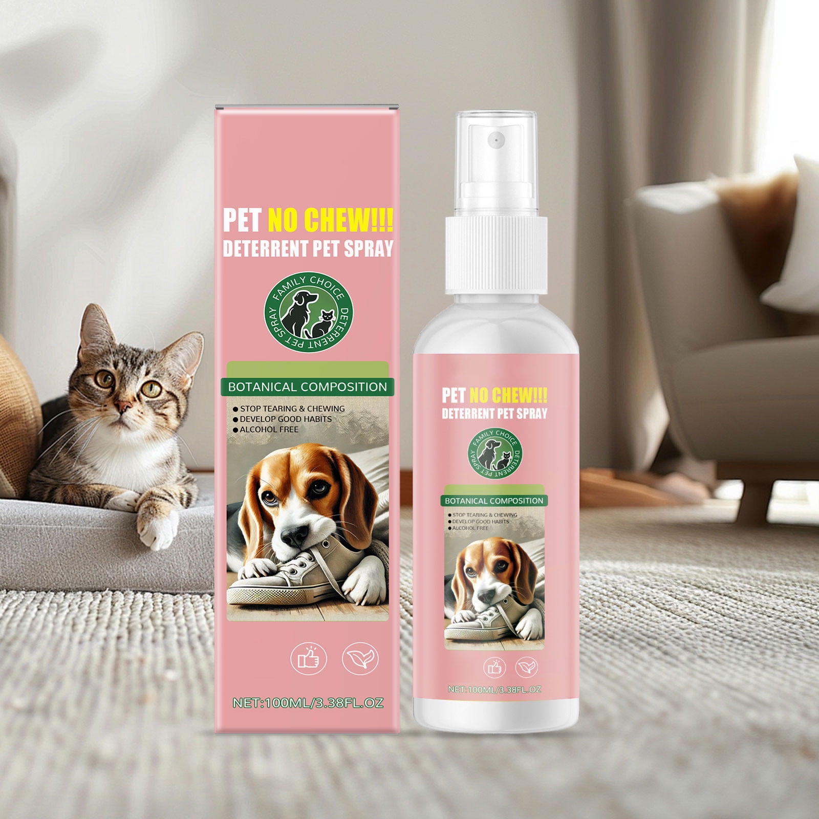 Image showcasing No Chew Spray for Dogs,Pets Deterrent Spray,Nature & Safe No Chew Spray ...