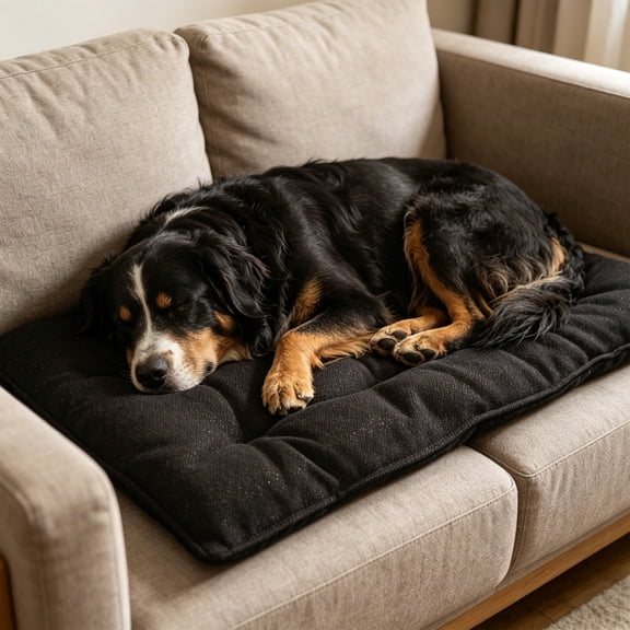 Chew Tough Pet Mat, Scratch Proof Kitty Mat, Waterproof Durable Cooling Pad, Multipurpose Non-Slip Floor Mat for Dogs and Cats, All Season Breathable Fabric, Easy to Clean Black A