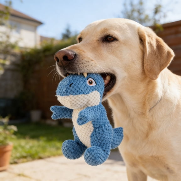 Chew Toy Durable Dinosaur Interactive Dog Toy Treat Dispensing Teething Toy For Aggressive Chewers Puppy Dental Health And Anxiety Relief(Blue-22X16Cm)