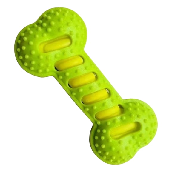 Chew Toy for Puppies Interactive Teething Bone Ring for Strong Chewers Indoor and Outdoor Use Safe Blend for,9X19 cm,Green