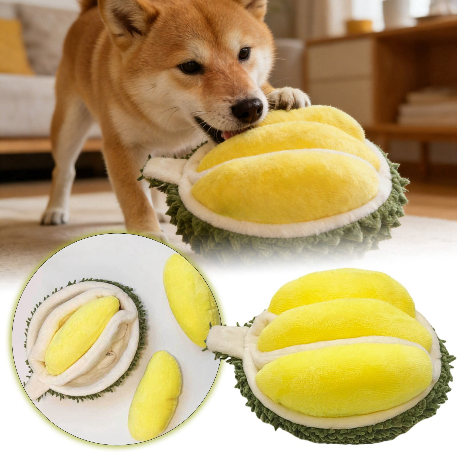 Chew Toys Durian Shaped Squeaky Crunchy Toy for - Mix Candy Squeak Toy ...