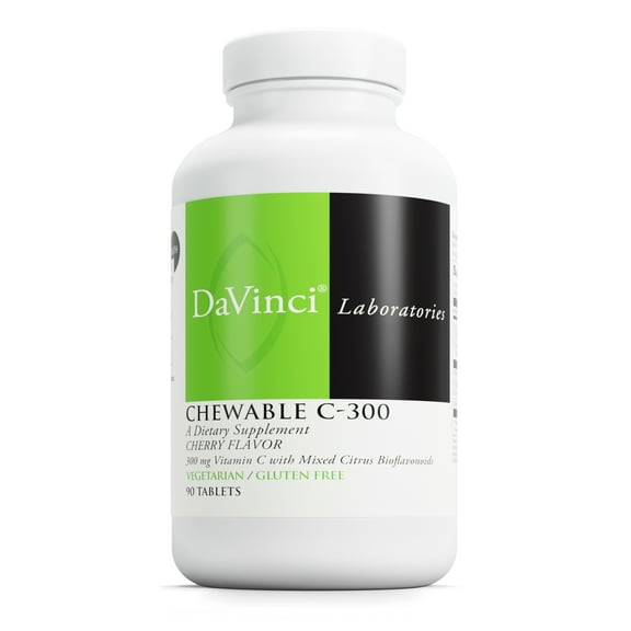 DaVinci Labs Chewable C-300 - Support Immune Health - Cherry Flavor - 90 Vegetarian Tablets