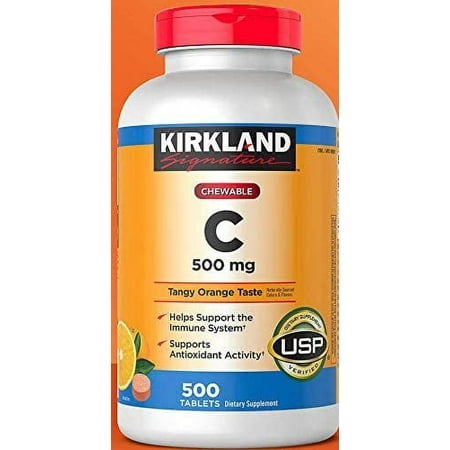 Kirkland Signature Chewable Vitamin C 500 Mg Tangy Orange Taste: 500 Tablets