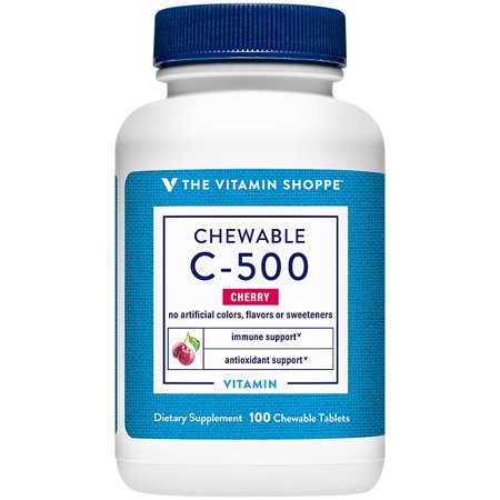 Chewable Vitamin C-500 with Acerola - Immune Support - 500 MG - Cherry (100 Chewable Tablets)