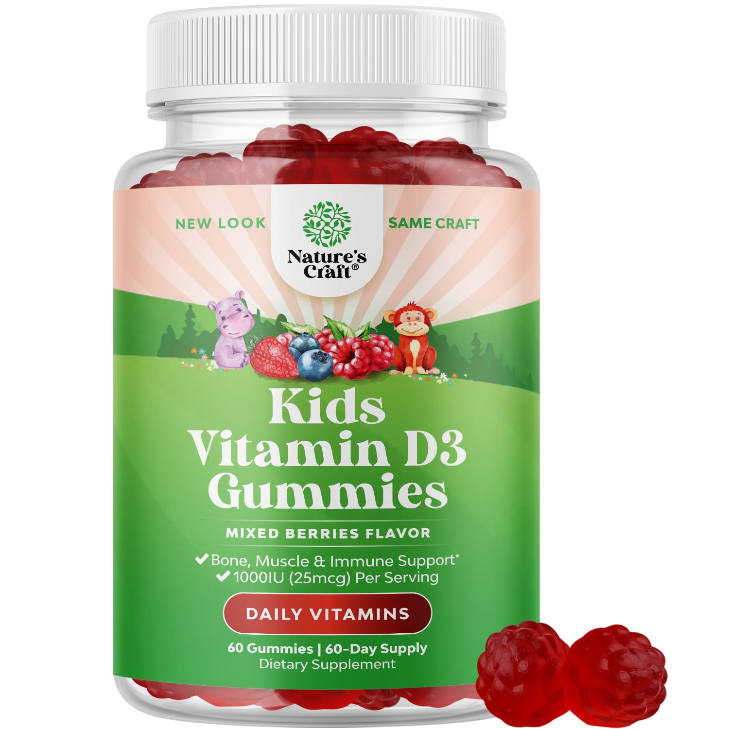 Chewable Vitamin D Gummies Delicious Kids Vitamin D 1000 IU per