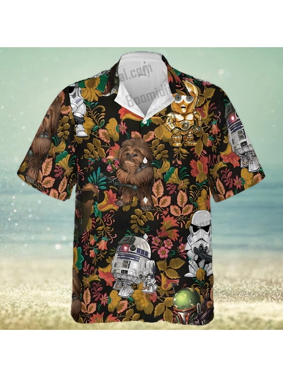 Chewbacca R2 D2 Clumsy Stormtrooper Hawaiian Shirt