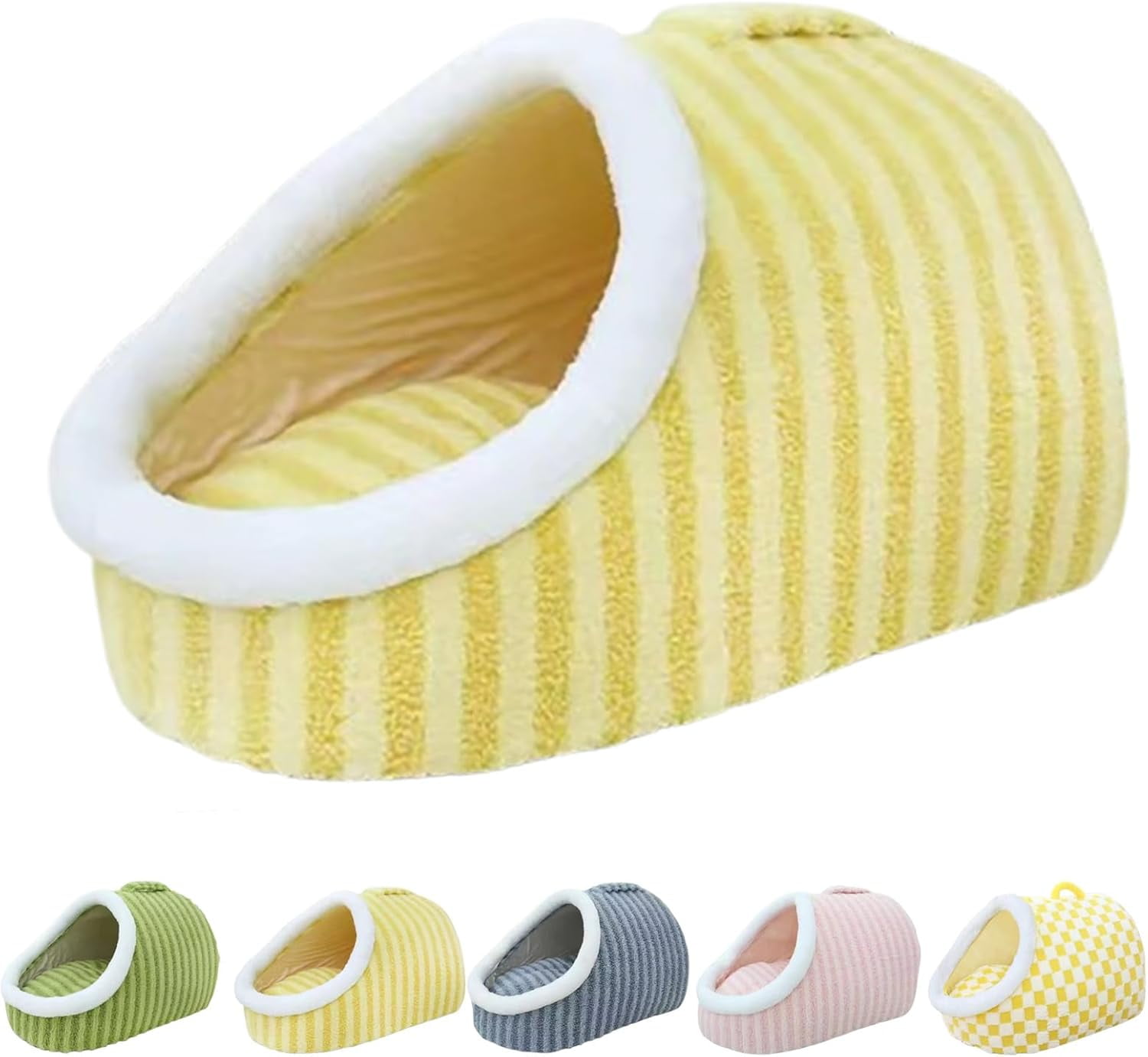 Chewie Cozy Dog Nest, Zentric Hideaway Dog Bed, Cozy Hideaway Pet Bed Dogs, Cat Dog Bed with Blanket, Soft Pet Slipper Cave Bed, Covered Dog Bed for Dogs Cats (Yellow, M/21.7 x 15.6 x 11.8 in)