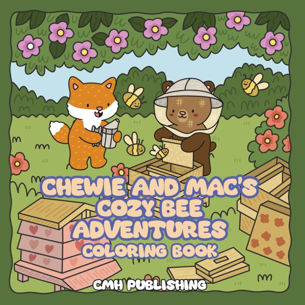 Chewie and Mac Cozy Beekeeping Adventure Coloring Book