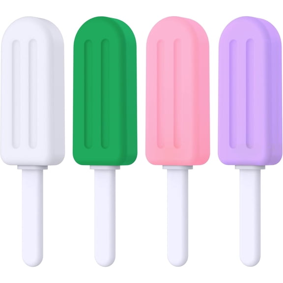 Chewies for Invisalign Aligner, 4 PCS Popsicle Silicone Chewies with Grip Handles, for Invisible or Metal Braces Aligner Munchies (Unflavored,Strawberry, Mint, Grape)