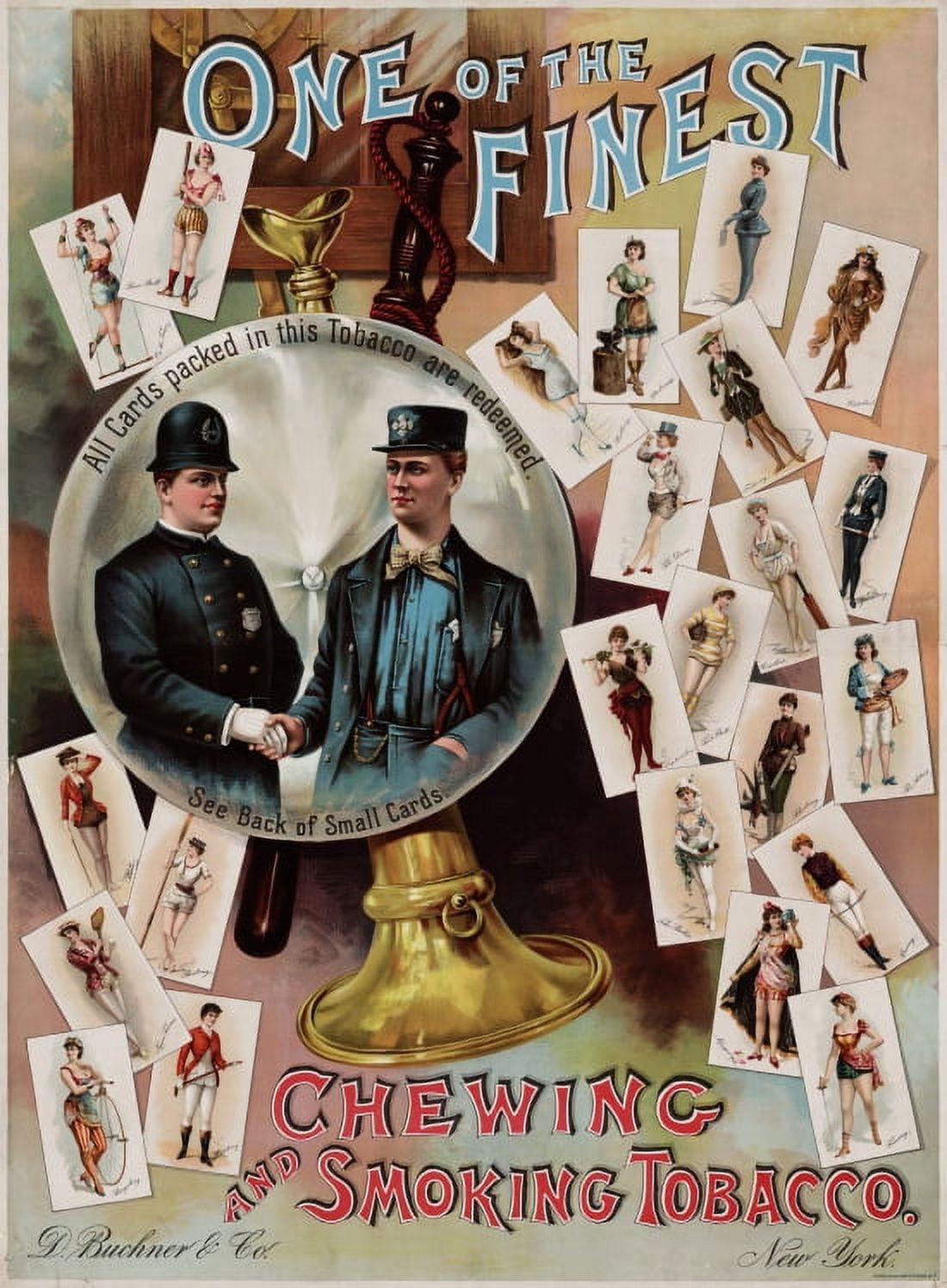 Chewing And Smoking Tobacco Cards 1890 Vintage Canvas Art - (18 x 24)