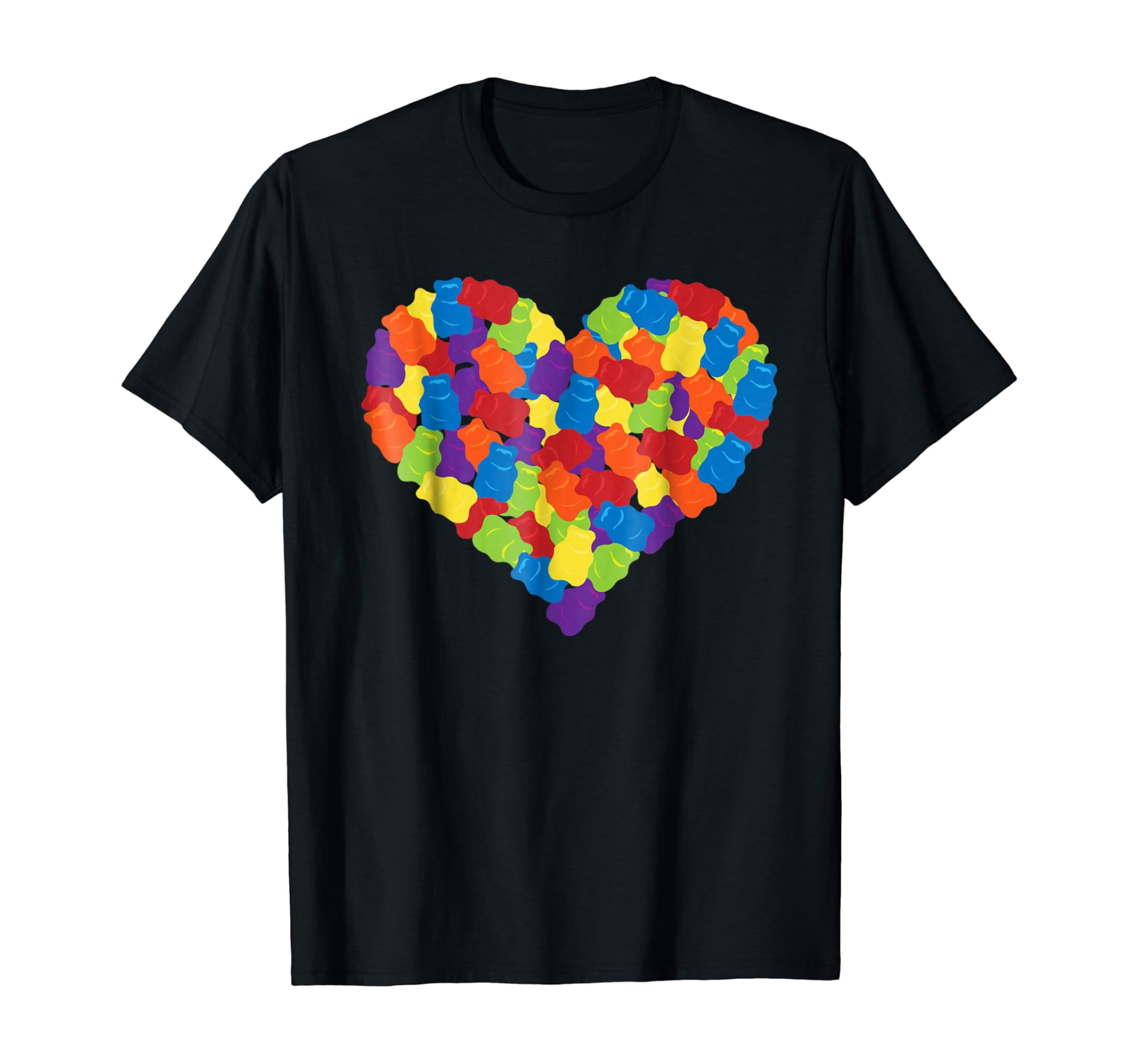 Chewing Bears Heart Gummy Candy T-Shirt - Walmart.com