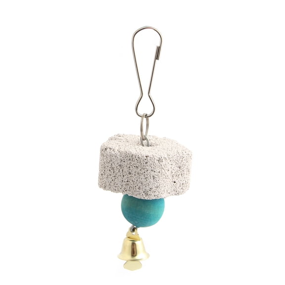 Chewing Toy Bird Beak Grinding Stone with Bell Calcium for African for Grey Conure Parakeet Cocka