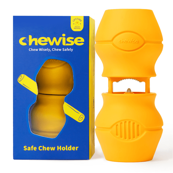 Chewise Bully Stick Holder for Dogs, Secure Heavy Duty BPA-Free Safety Device to Help Prevent Choking, Adjustable Chew Holder for Various Bully Sticks and Dog Sizes