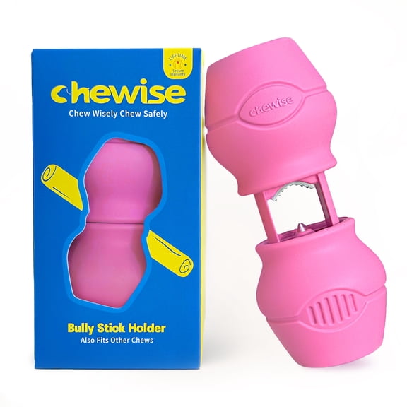 Chewise Bully Stick Holder for Dogs, Secure Heavy Duty BPA-Free Safety Device to Help Prevent Choking, Adjustable Chew Holder for Various Bully Sticks and Dog Sizes