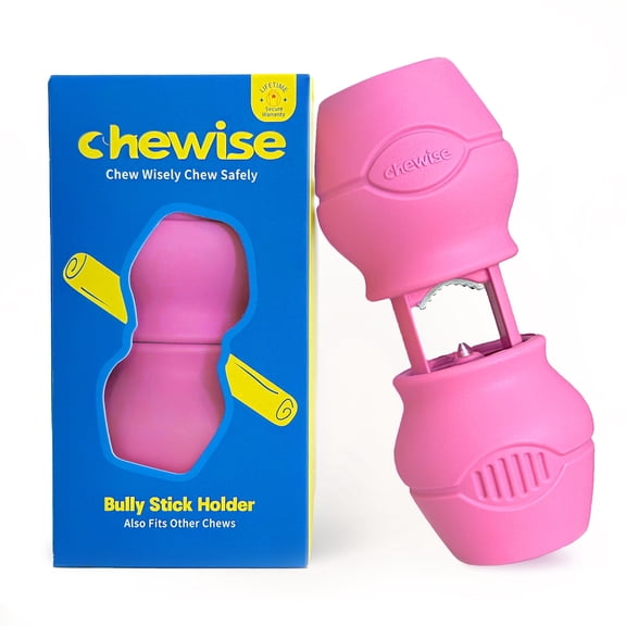 Chewise Bully Stick Holder for Dogs, Secure Heavy Duty BPA-Free Safety Device to Help Prevent Choking, Adjustable Chew Holder for Various Bully Sticks and Dog Sizes