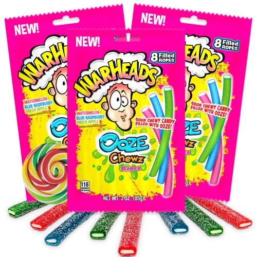 Chews Ropes, Sugar Coated Sour Chewy Candy With Soft Center, Assorted