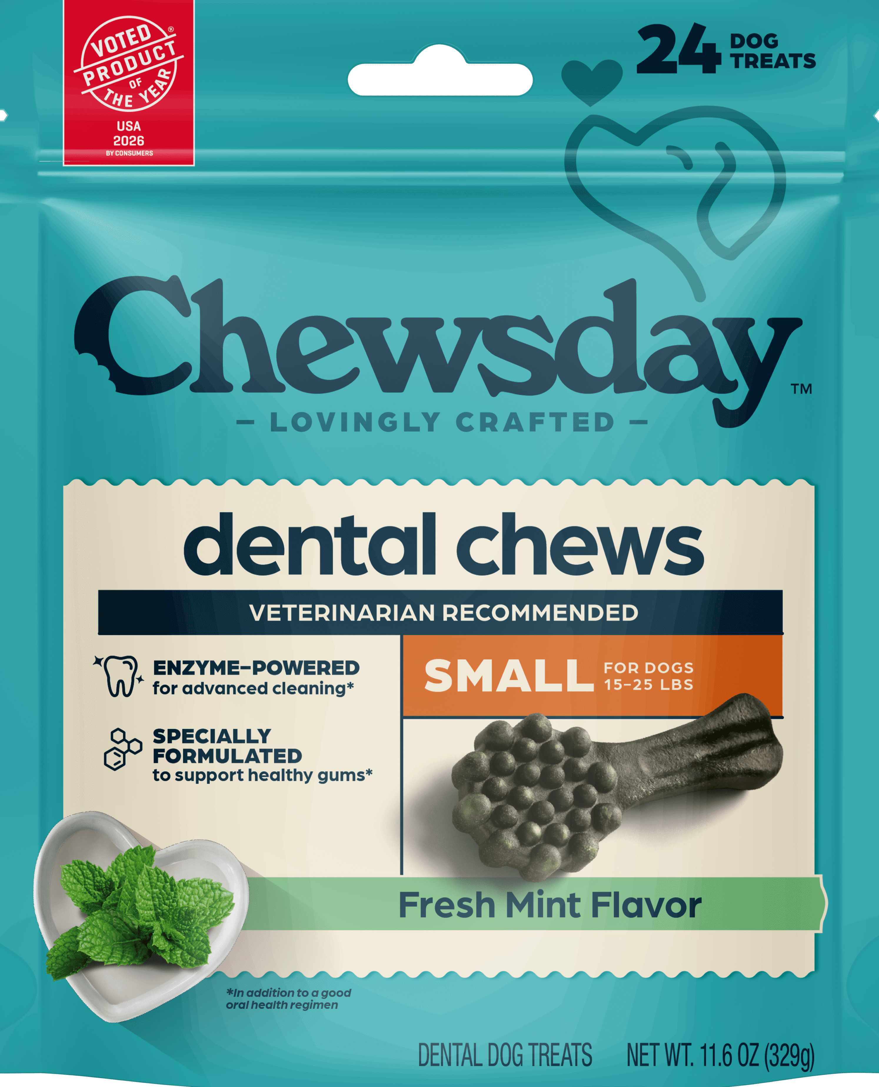 Chewsday 24ct SM Mint Dental Enzymatic - Walmart.com