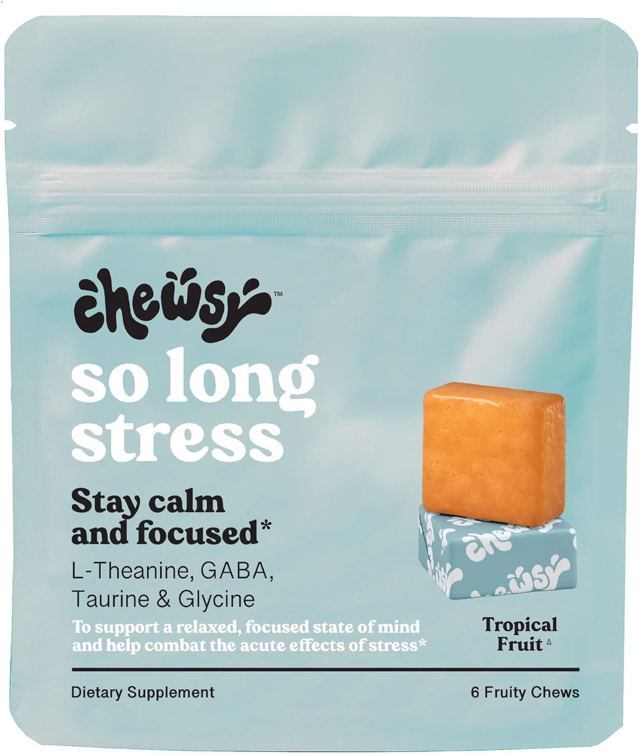 Chewsy So Long Stress Tropical Fruity Chews, 6-Day Supply
