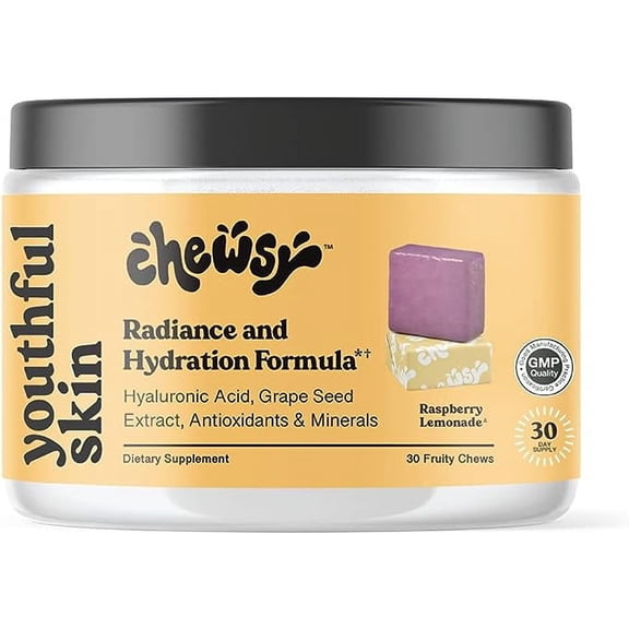 Chewsy Youthful Skin Raspberry Lemonade Fruity Chews - 30-Day Supply