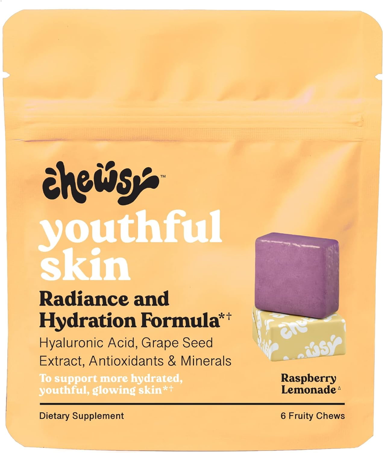 Chewsy Youthful Skin Raspberry Lemonade Fruity Chews - 6-Day Supply ...