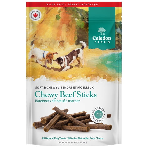 Caledon Farms Chewy Beef Sticks Value Pack 24 Oz, Dog Treats