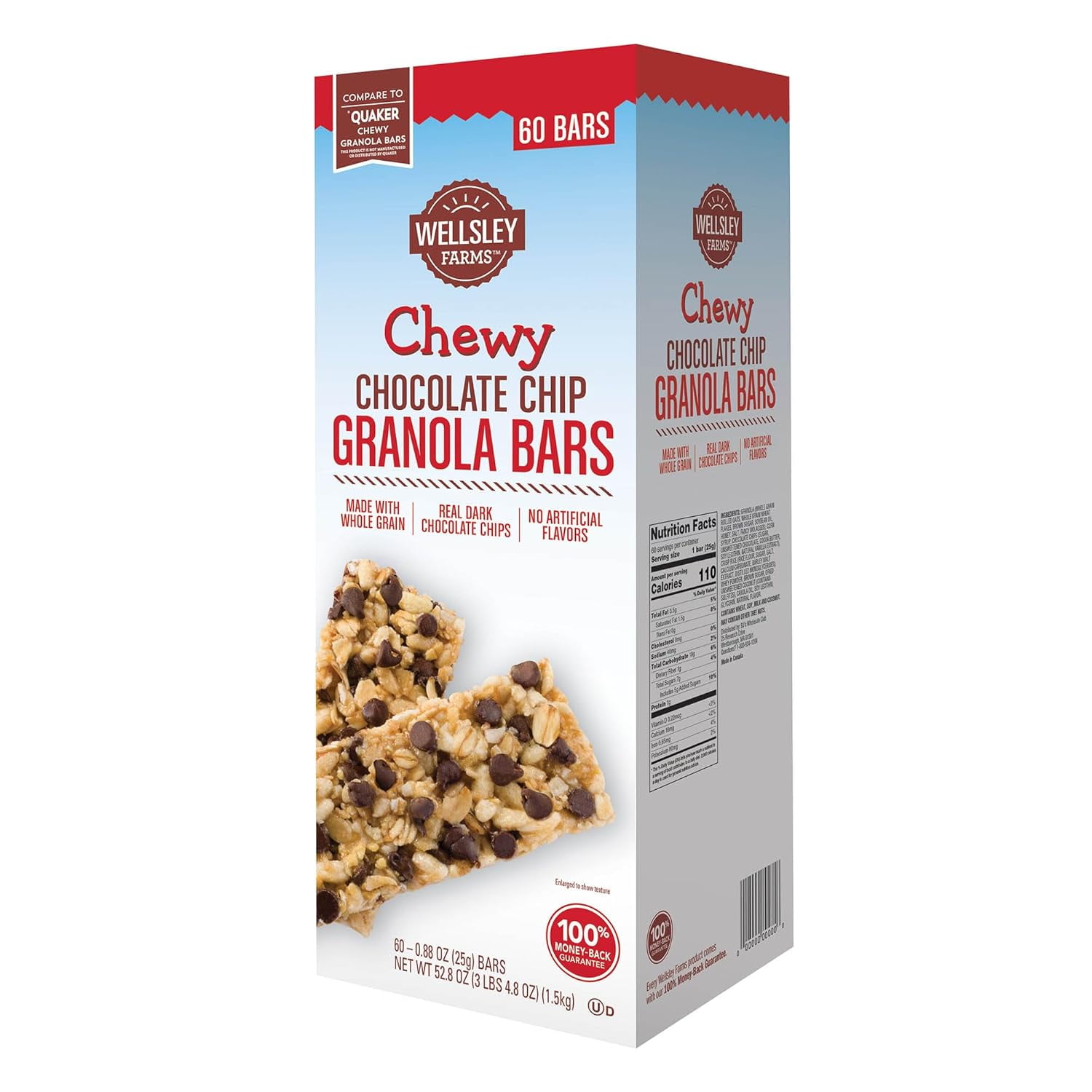 Chewy Chocolate Chip Granola Bars, 60 Count, 3 lbs 4.8 oz