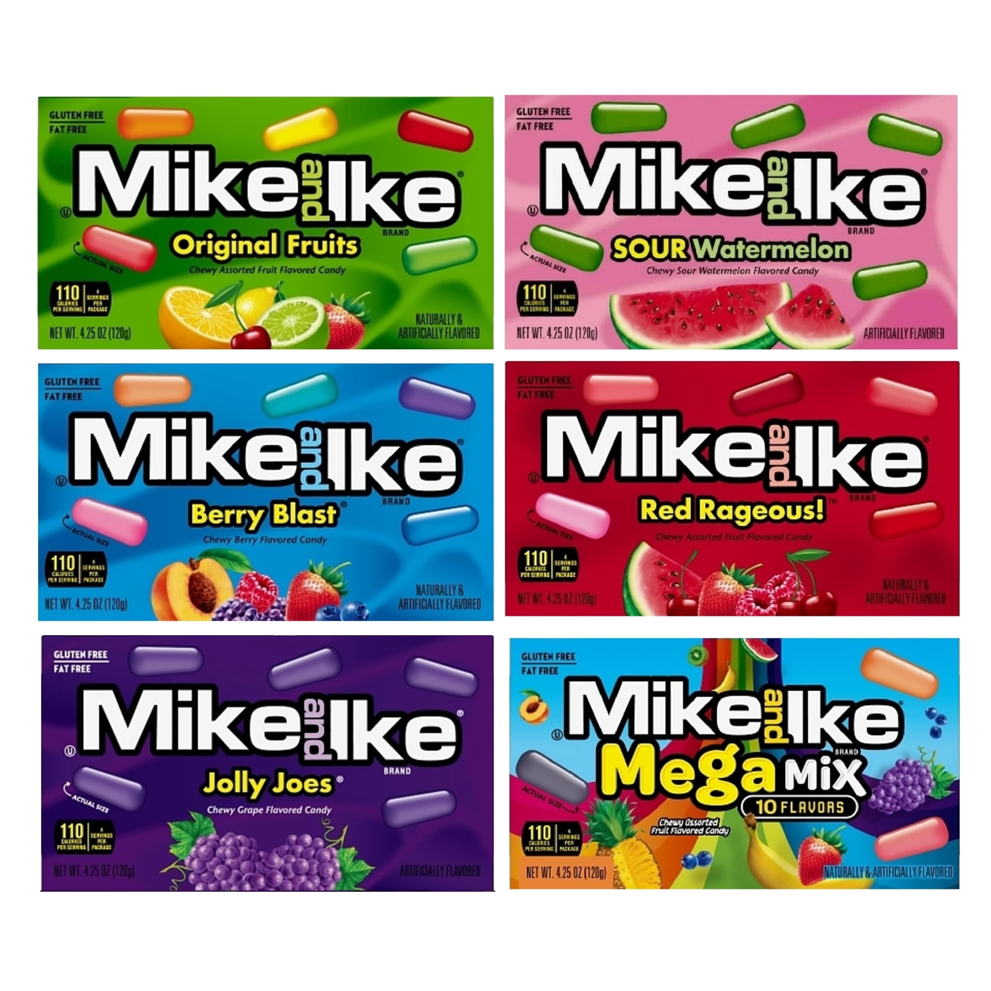 Chewy Fruit Flavored Candy Variety Pack, Assorted Flavors, Theater Box Candy, 4.25 oz Each, 6-Pack, Ideal for Sharing and Movie Nights