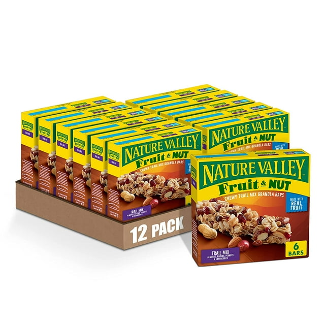 Chewy Fruit and Nut Granola Bars, Trail Mix, 6 Bars, 7.4 OZ (Pack of 12 ...