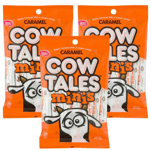 Chewy Minis Caramel Delicious Individually Wrapped Candies 4 oz Bags for Birthday Holiday Christmas Stocking Stuffers Party Favor Treats Goodie Bowl Basket Fillers Snacking Gift Supplies - Pack of 3