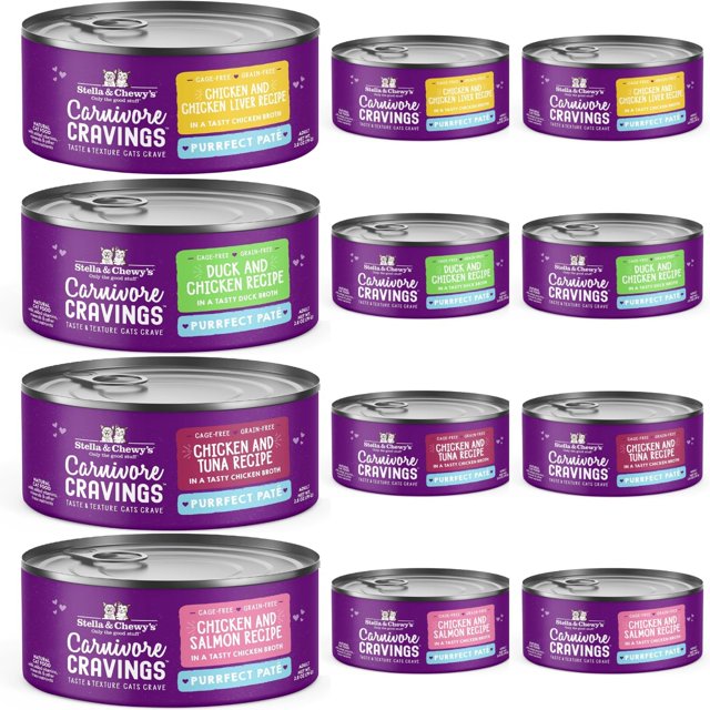 & Chewy's Carnivore Cravings Purrfect Pate Cans Grain Free, Protein