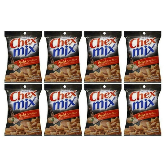 Chex Mix Bold Party Blend, 3.75 oz (Pack of 8) – Savory Snack Mix, Crunchy Party Snack, Bold Flavor