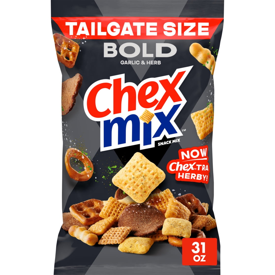 Chex Mix Bold Party Blend Savory Snack Mix, Tailgate Size, 31 oz