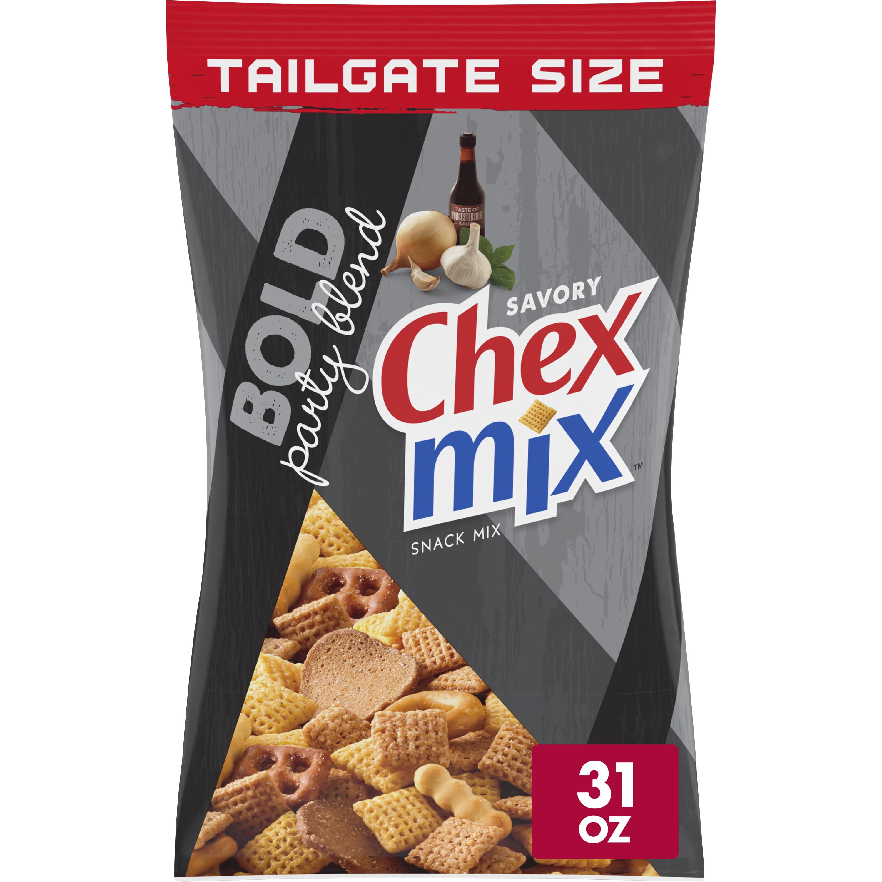 Chex Mix Bold Party Blend Savory Snack Mix, Tailgate Size, 31 oz bag