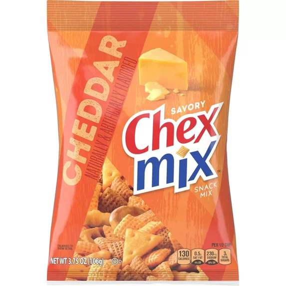 Chex Mix Cheddar, 3.75 oz (Pack of 8) – Cheesy Snack Mix, Cheddar ...