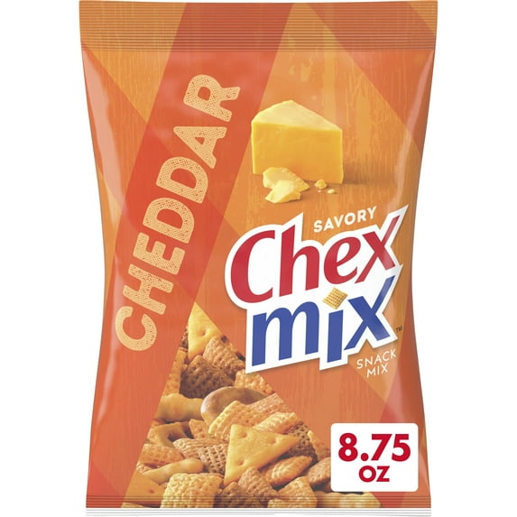 Chex Mix Cheddar Savory Snack Mix, 8.75 oz Snack Bag