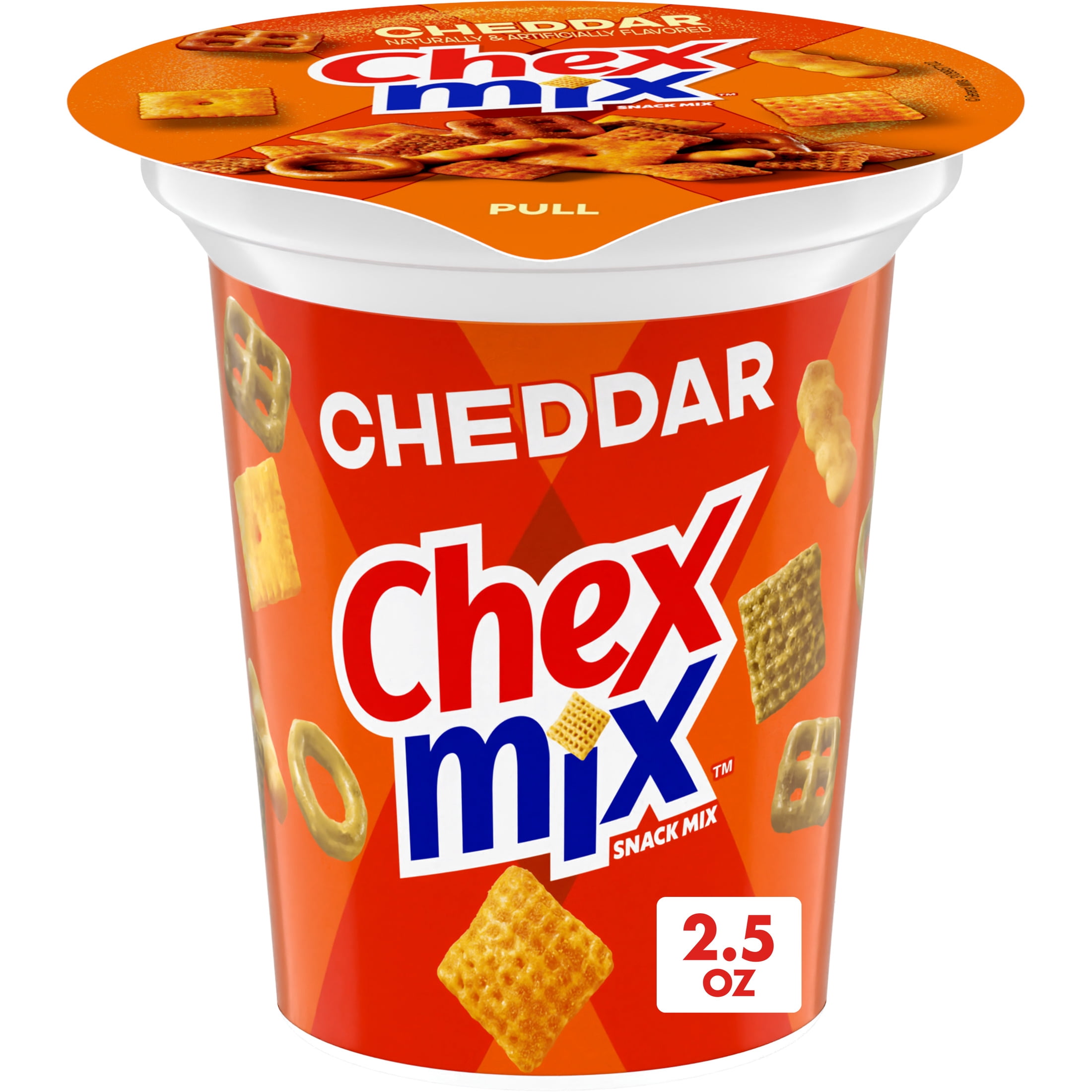 Chex Mix Cheddar Flavored Snack Mix, Snack Cup, 2.5 oz - Walmart.com