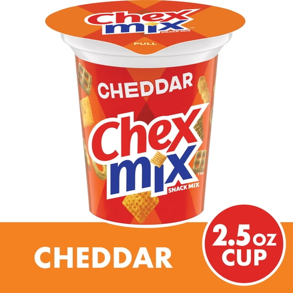 Chex Mix Cheddar Flavored Snack Mix, Snack Cup, 2.5 oz